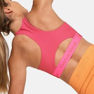 OUTDOOR VOICES Doing Things Bra Heather Pink size medium